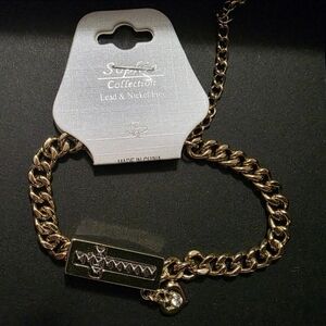 Gold Chain Bracelet with Cross Charm By Sophia Collection
